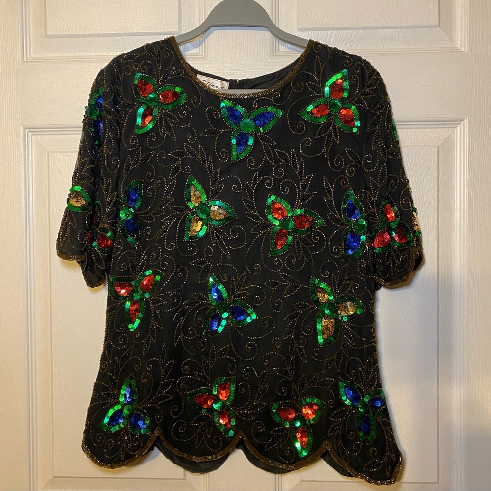 Vintage Sténay Sequin Top Size L